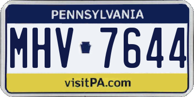 PA license plate MHV7644