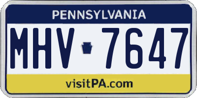 PA license plate MHV7647