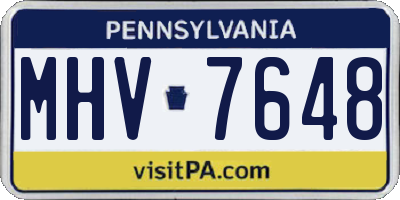 PA license plate MHV7648