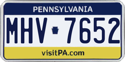 PA license plate MHV7652