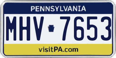 PA license plate MHV7653