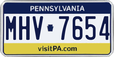 PA license plate MHV7654
