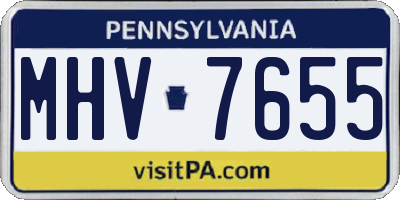 PA license plate MHV7655