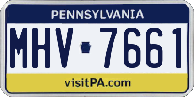 PA license plate MHV7661