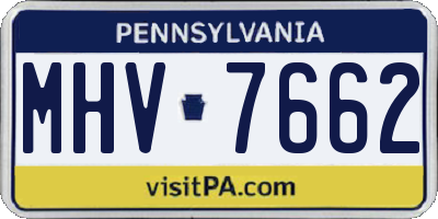 PA license plate MHV7662