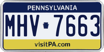 PA license plate MHV7663