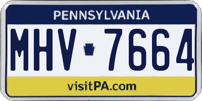 PA license plate MHV7664