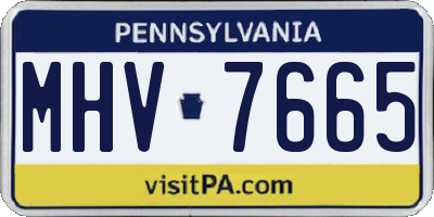 PA license plate MHV7665