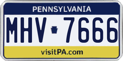 PA license plate MHV7666