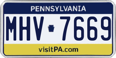 PA license plate MHV7669
