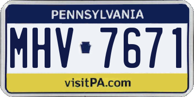 PA license plate MHV7671