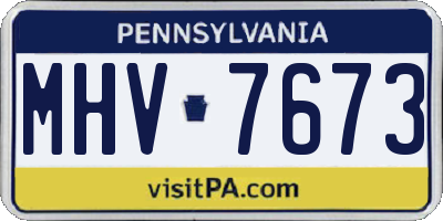 PA license plate MHV7673