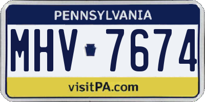 PA license plate MHV7674