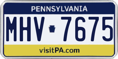 PA license plate MHV7675