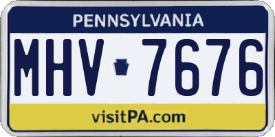 PA license plate MHV7676