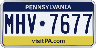 PA license plate MHV7677