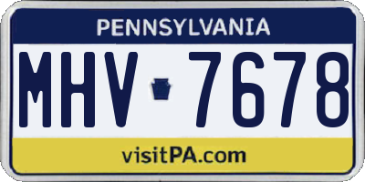 PA license plate MHV7678