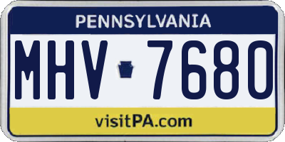 PA license plate MHV7680