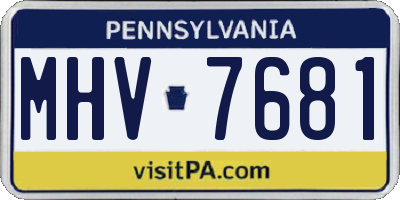 PA license plate MHV7681