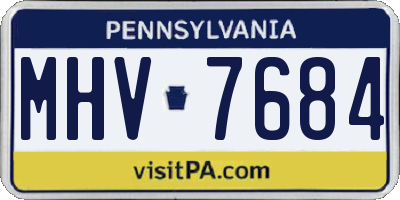 PA license plate MHV7684