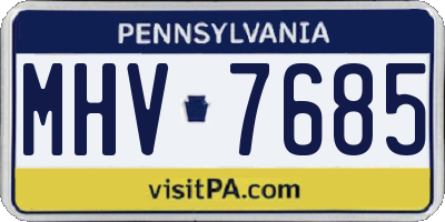 PA license plate MHV7685