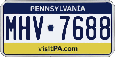 PA license plate MHV7688