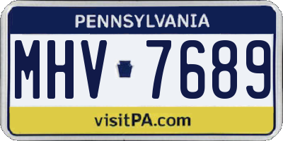 PA license plate MHV7689