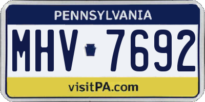 PA license plate MHV7692