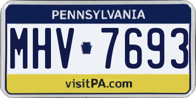 PA license plate MHV7693