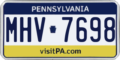 PA license plate MHV7698