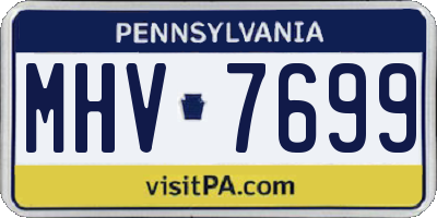 PA license plate MHV7699