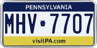 PA license plate MHV7707