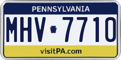 PA license plate MHV7710
