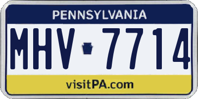 PA license plate MHV7714