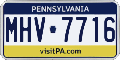 PA license plate MHV7716