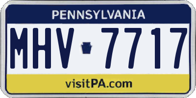 PA license plate MHV7717
