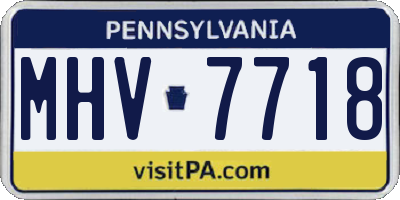 PA license plate MHV7718