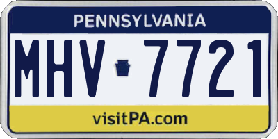 PA license plate MHV7721