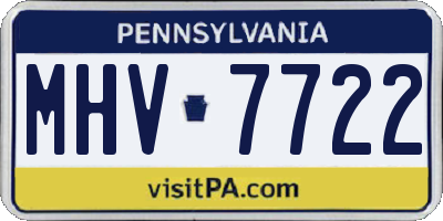PA license plate MHV7722