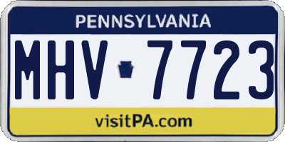 PA license plate MHV7723