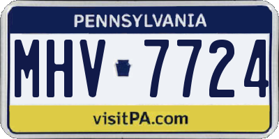PA license plate MHV7724