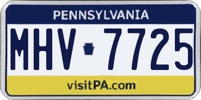 PA license plate MHV7725