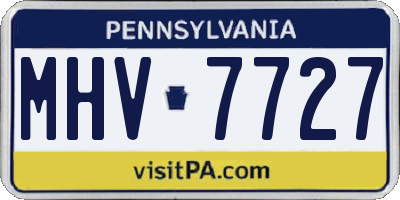 PA license plate MHV7727
