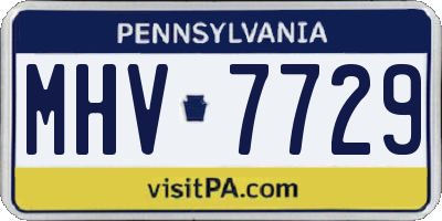 PA license plate MHV7729