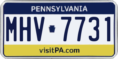 PA license plate MHV7731