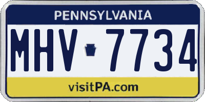 PA license plate MHV7734