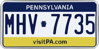 PA license plate MHV7735