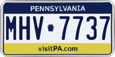 PA license plate MHV7737