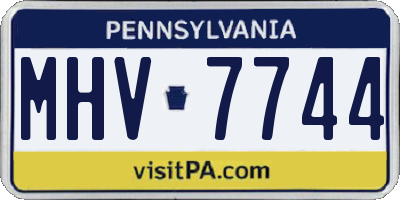 PA license plate MHV7744