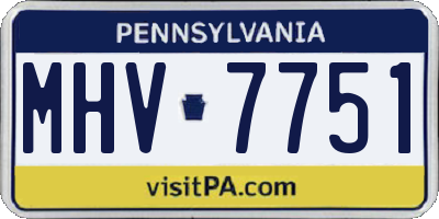 PA license plate MHV7751